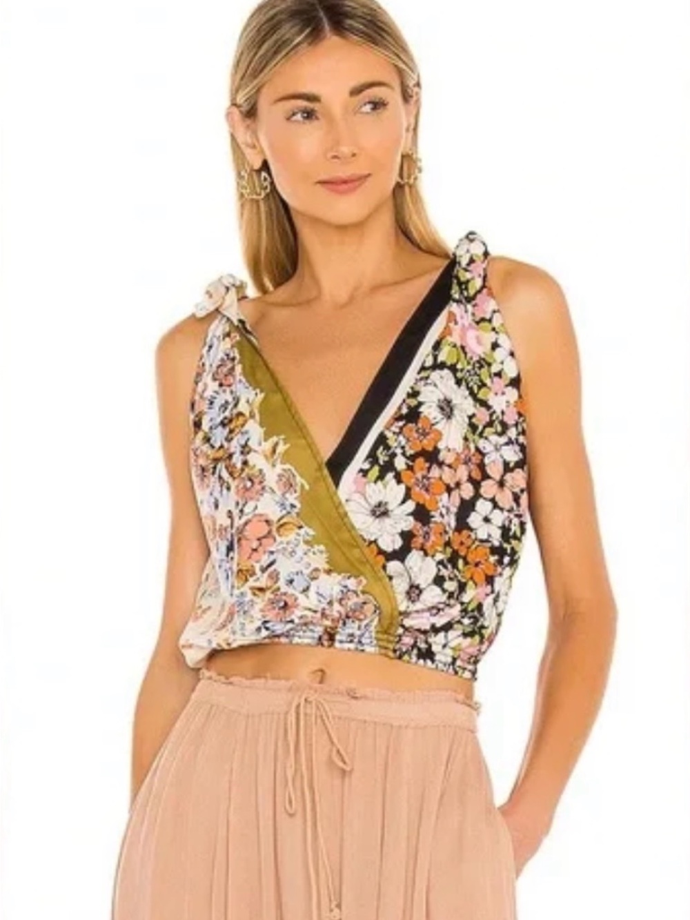 Free People Tied To You tank top in a multicolored floral "Vintage Combo" - Picture 7 of 8